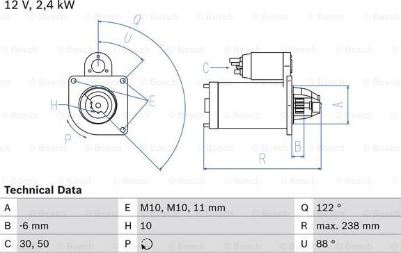 BOSCH 0 986 024 220 - Starteris adetalas.lv