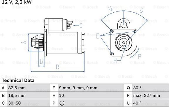 BOSCH 0 986 024 750 - Starteris adetalas.lv