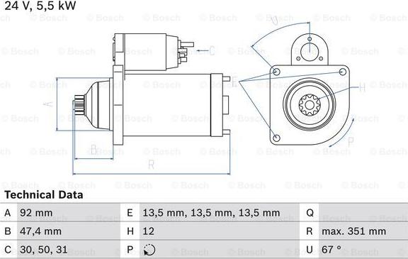 BOSCH 0 986 025 450 - Starteris adetalas.lv