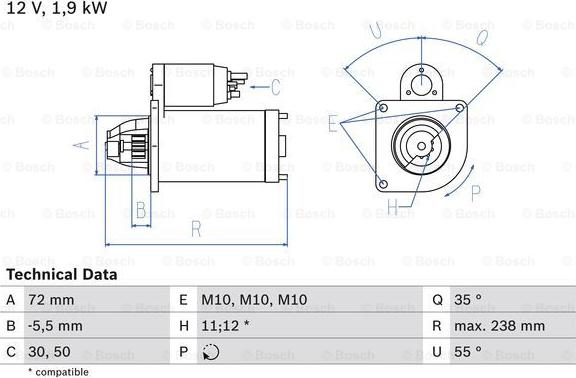 BOSCH 0 986 025 470 - Starteris adetalas.lv