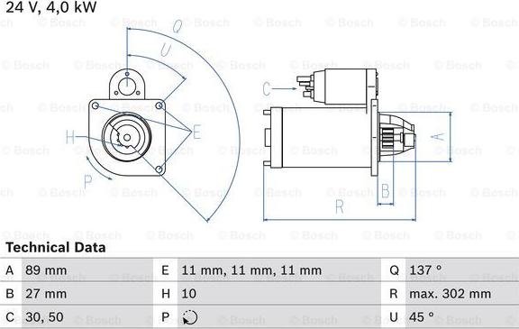 BOSCH 0 986 025 530 - Starteris adetalas.lv