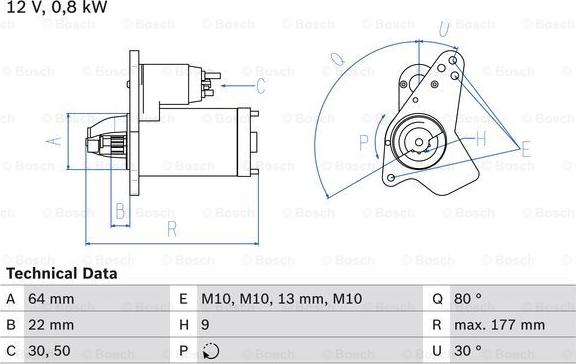 BOSCH 0 986 026 250 - Starteris adetalas.lv