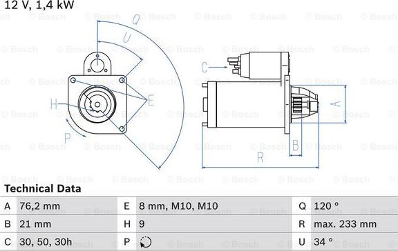 BOSCH 0 986 026 220 - Starteris adetalas.lv