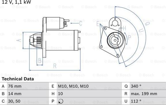 BOSCH 0 986 020 900 - Starteris adetalas.lv