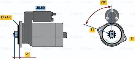 BOSCH 0 986 020 561 - Starteris adetalas.lv