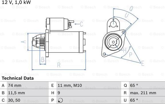 BOSCH 0 986 020 571 - Starteris adetalas.lv