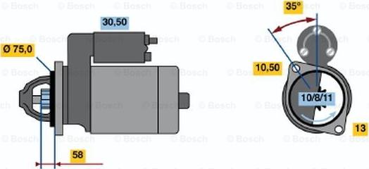 BOSCH 0 986 020 691 - Starteris adetalas.lv