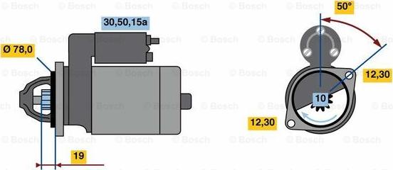 BOSCH 0 986 020 001 - Starteris adetalas.lv