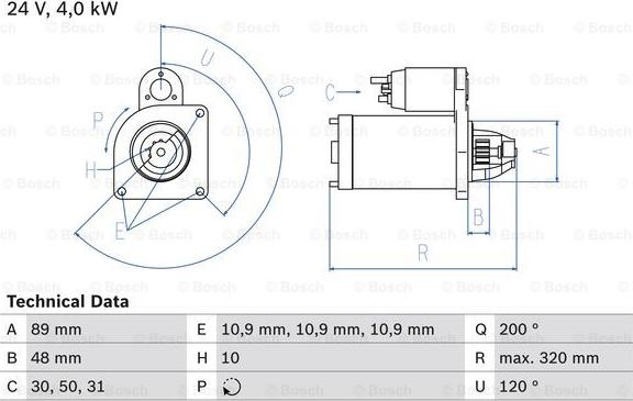 BOSCH 0 986 020 170 - Starteris adetalas.lv