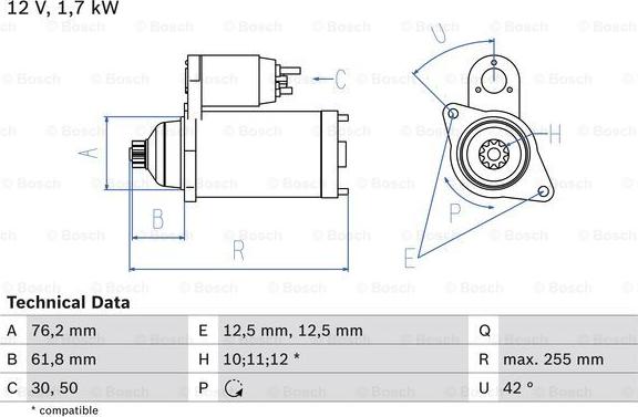 BOSCH 0 986 020 260 - Starteris adetalas.lv