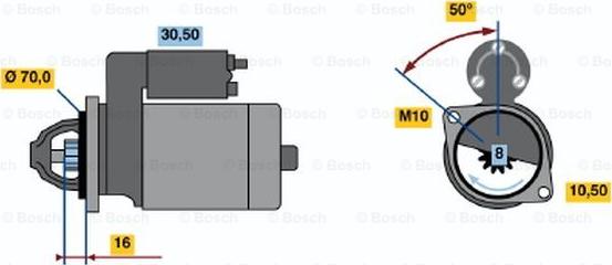 BOSCH 0 986 020 701 - Starteris adetalas.lv