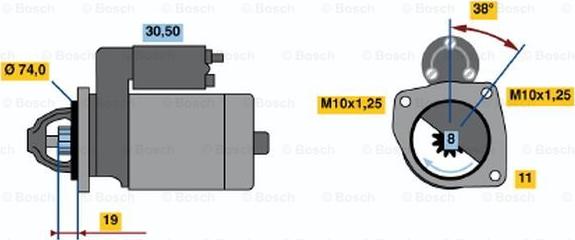 BOSCH 0 986 020 731 - Starteris adetalas.lv