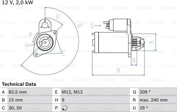 BOSCH 0 986 021 610 - Starteris adetalas.lv