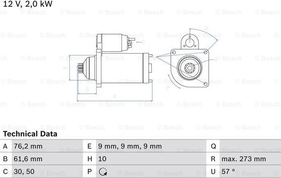 BOSCH 0 986 021 870 - Starteris adetalas.lv