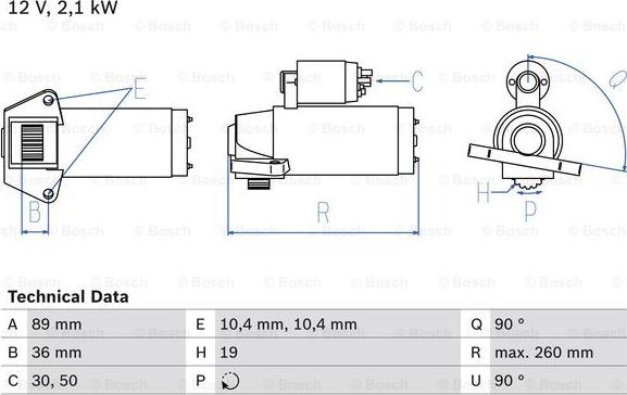 BOSCH 0 986 021 351 - Starteris adetalas.lv