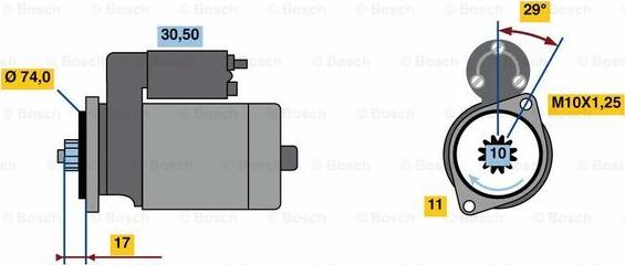 BOSCH 0 986 023 970 - Starteris adetalas.lv