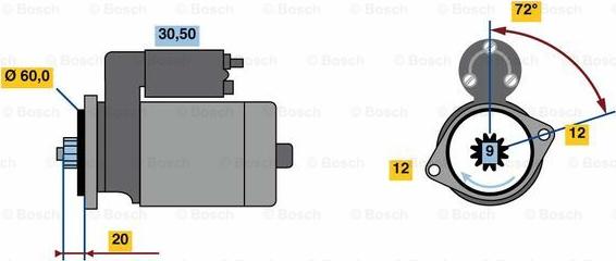 BOSCH 0 986 023 420 - Starteris adetalas.lv