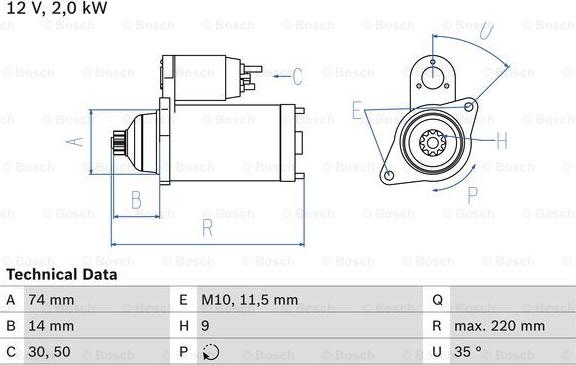 BOSCH 0 986 023 560 - Starteris adetalas.lv