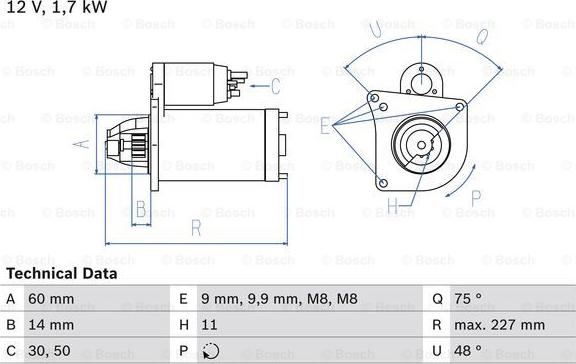 BOSCH 0 986 023 050 - Starteris adetalas.lv