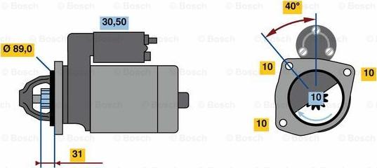 BOSCH 0 986 023 190 - Starteris adetalas.lv