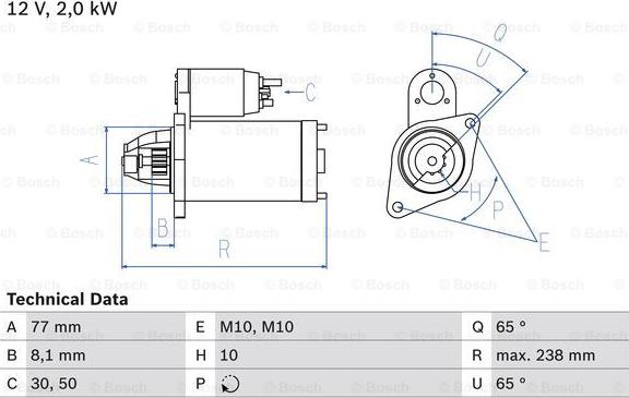 BOSCH 0 986 023 340 - Starteris adetalas.lv