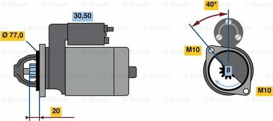 BOSCH 0 986 023 750 - Starteris adetalas.lv