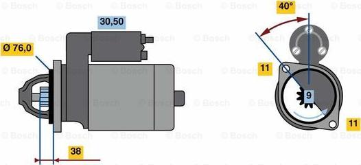 BOSCH 0 986 023 780 - Starteris adetalas.lv