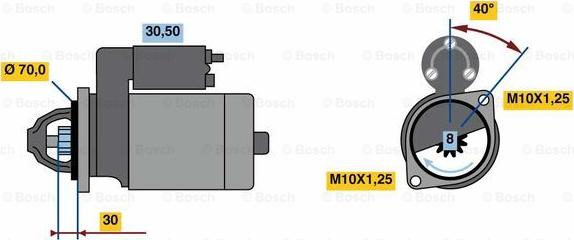 BOSCH 0 986 023 720 - Starteris adetalas.lv