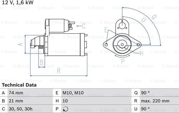 BOSCH 0 986 022 930 - Starteris adetalas.lv