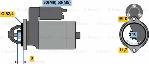 BOSCH 0 986 022 970 - Starteris adetalas.lv