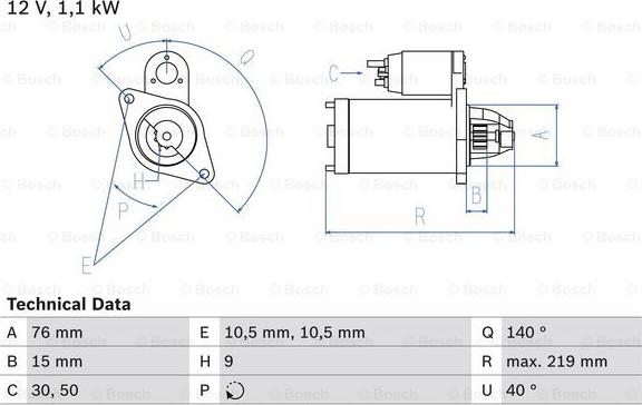 BOSCH 0 986 022 490 - Starteris adetalas.lv