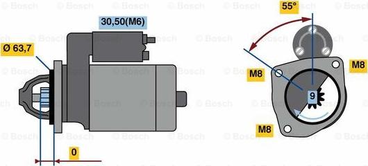 BOSCH 0 986 022 111 - Starteris adetalas.lv