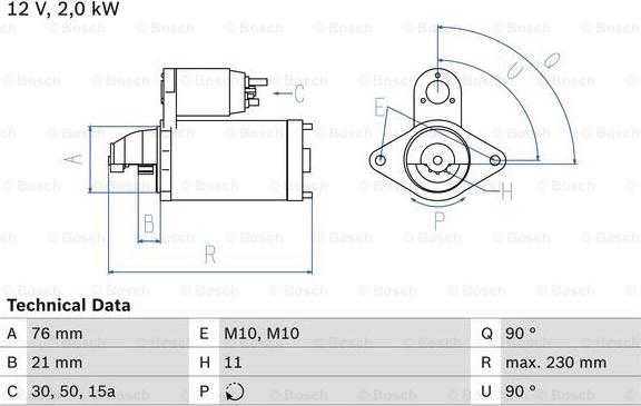 BOSCH 0 986 022 880 - Starteris adetalas.lv