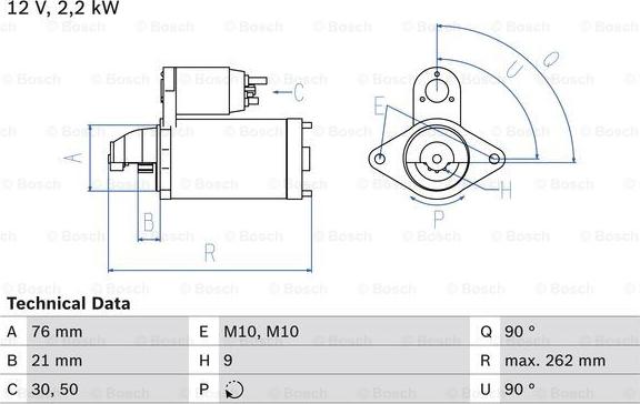 BOSCH 0 986 022 710 - Starteris adetalas.lv