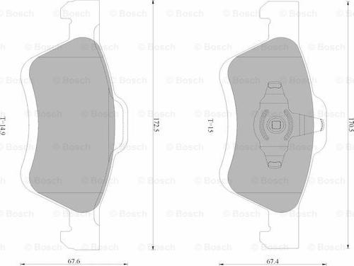 BOSCH 0 986 AB9 402 - Bremžu uzliku kompl., Disku bremzes adetalas.lv