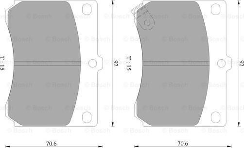 BOSCH 0 986 AB9 040 - Bremžu uzliku kompl., Disku bremzes adetalas.lv