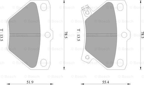 BOSCH 0 986 AB9 153 - Bremžu uzliku kompl., Disku bremzes adetalas.lv