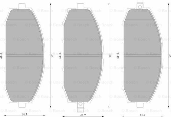 BOSCH 0 986 AB4 587 - Bremžu uzliku kompl., Disku bremzes adetalas.lv