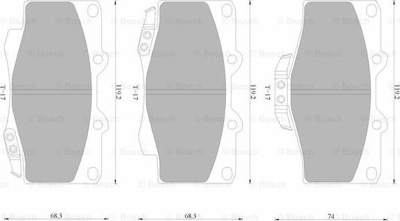 BOSCH 0 986 AB4 398 - Bremžu uzliku kompl., Disku bremzes adetalas.lv