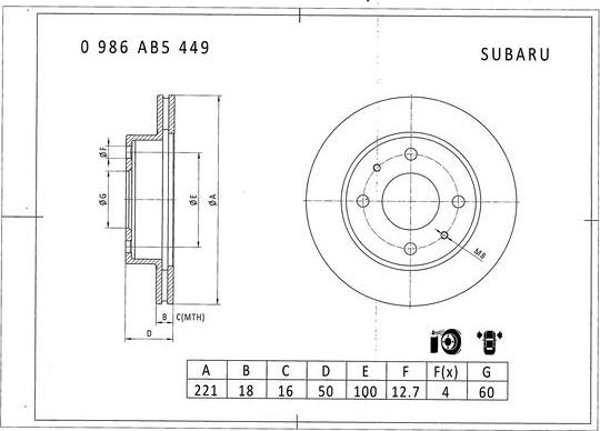 BOSCH 0 986 AB5 449 - Bremžu diski adetalas.lv