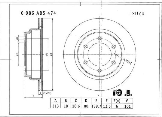 BOSCH 0 986 AB5 474 - Bremžu diski adetalas.lv