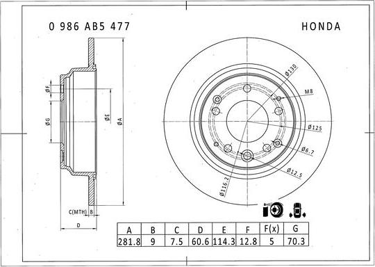 BOSCH 0 986 AB5 477 - Bremžu diski adetalas.lv