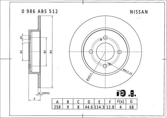 BOSCH 0 986 AB5 512 - Bremžu diski adetalas.lv