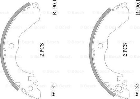 BOSCH 0 986 AB0 837 - Bremžu loku komplekts adetalas.lv