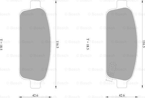 BOSCH 0 986 AB1 043 - Bremžu uzliku kompl., Disku bremzes adetalas.lv