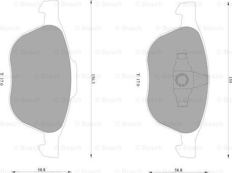 BOSCH 0 986 AB1 005 - Bremžu uzliku kompl., Disku bremzes adetalas.lv