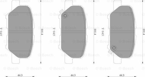 BOSCH 0 986 AB3 537 - Bremžu uzliku kompl., Disku bremzes adetalas.lv