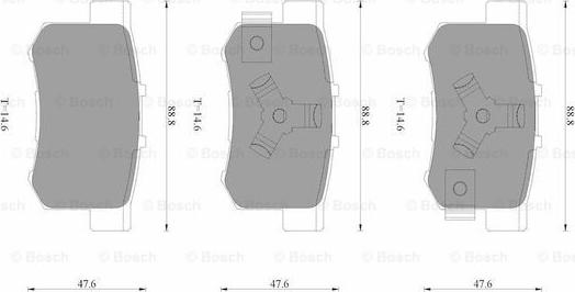 BOSCH 0 986 AB3 525 - Bremžu uzliku kompl., Disku bremzes adetalas.lv