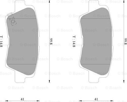 BOSCH 0 986 AB3 100 - Bremžu uzliku kompl., Disku bremzes adetalas.lv