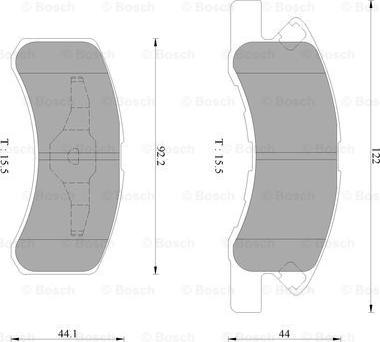 BOSCH 0 986 AB2 417 - Bremžu uzliku kompl., Disku bremzes adetalas.lv